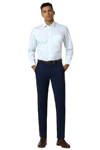 Image of Peter England Men Cotton Solid Slim Fit Shirt