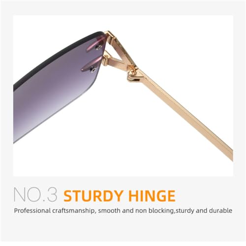 Lunettes rectangle femmes sans bord monture transparente et légères accessoires mode été - 4