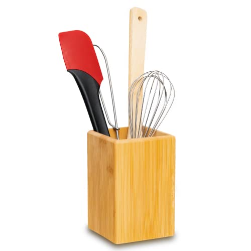Westmark Porte-ustensiles/Organisateur de Cuisine, Carré, Dimensions: 13,5 x 10 x 10 cm, Bambou, Tapas + Friends, Brun, 69862270