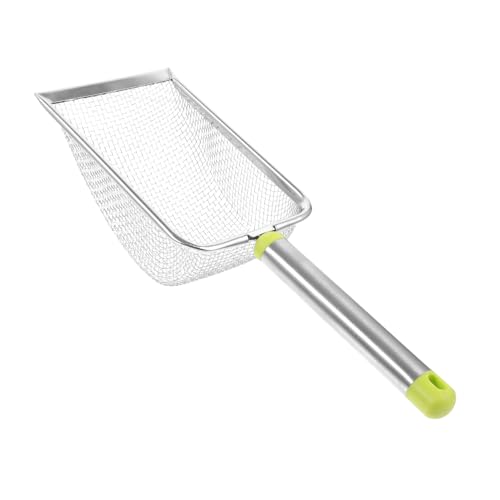 OUNONA 猫砂シャベル フード付き猫砂トレイ 猫ブラシ 猫グルーミングブラシ 子猫のおもちゃ ゴミすくい メッシュ猫砂スクープ 猫砂メッシュスクーパー ごみふるい ステンレス鋼 Silver