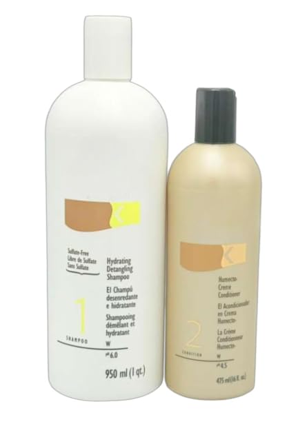 K C Hydrating Detangling Shampoo (32 oz) & Humecto Creme Conditioner (16 oz) Set/with a comb