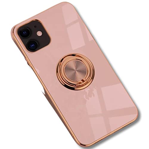 Coque iPhone 12 Pro Max anti-chute avec anneau de maintien et design doré