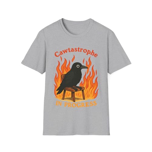 Crow Meme Cawtastrophe t-shirt drole catastrophe t-shirt imprimé mode unisexe