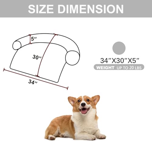 Image of Calming Dogs /Cats Bed Mats, Dog Pad Washable Removable Couch Cover, Plush Long Fur Mat for Pets, Waterproof Lining, Perfect for Small, Medium and Large Dogs and Cats (Light Gray, 34 inchx30 inch)