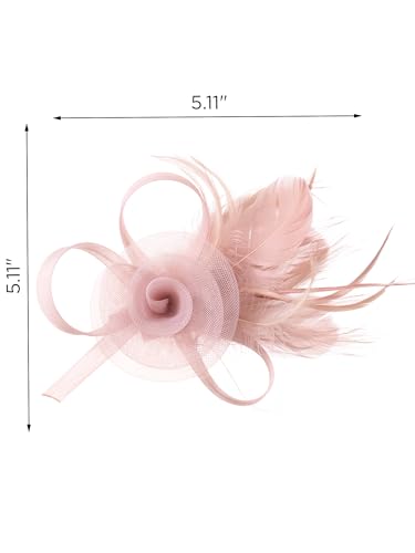 SWEETV Tulle Fascinators for Women, Tea Party Hats for Kentucky Fascinators Derby, Cocktail, Wedding, Fancy Dress Party