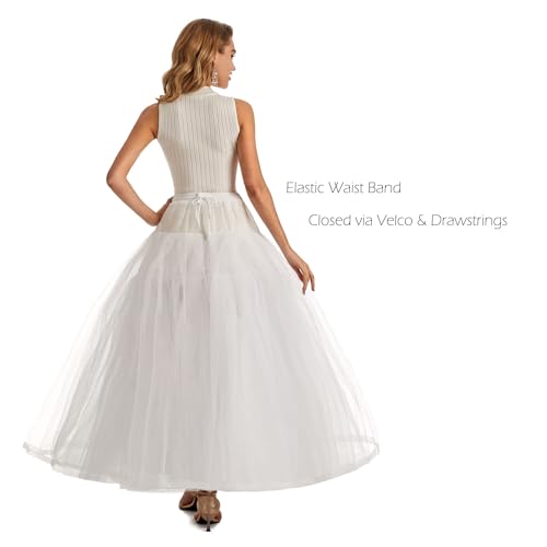 Women's Hoopless Petticoat Crinoline Underskirt Slip with 8 Layers Tulle for Wedding Dresses PPT3804