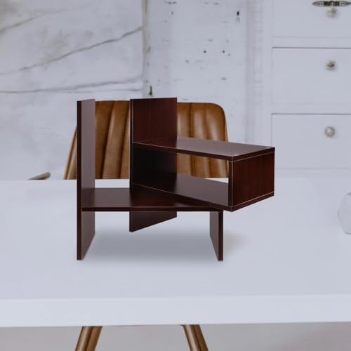 Support de stockage polyvalent bois étagère de bureau design pour magazines - 3