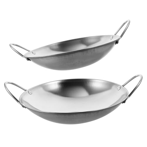 Wok de acero inoxidable doble asa Mobestech 2 piezas miniatura 1