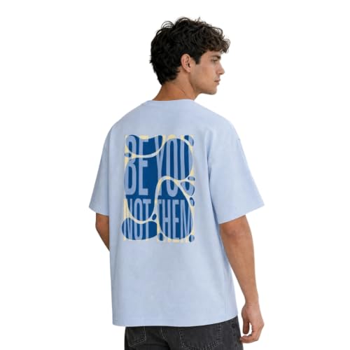 Image of Nobero Men's Oversized Graphic T-Shirt for Men | Soft Cotton | Drop Shoulder Relaxed Fit | Printed Casual Tshirt for Men