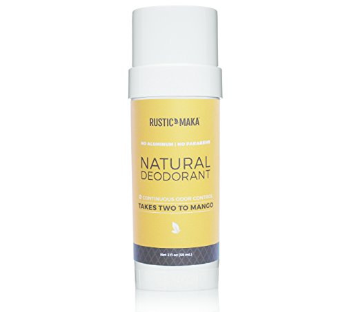 Rustic MAKA Natural Deodorant, Takes Two To Mango (Mango + Lime), Continuous Odor Control
