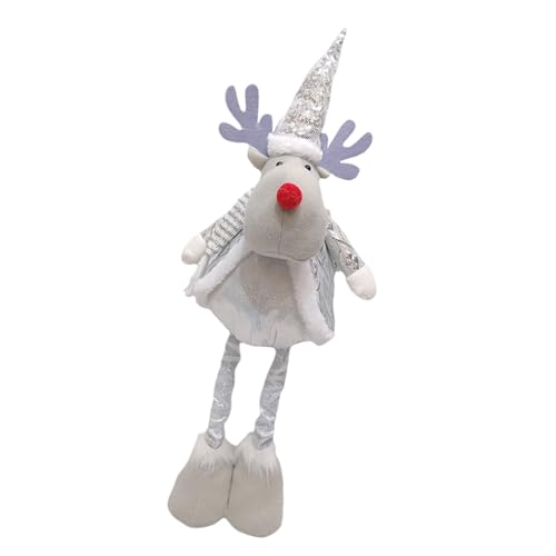 Figura de Papá Noel, muñeco de nieve y ciervo de altura ajustable, decoración de Navidad elástica para ventana, decoración del hogar, decoración de vacaciones, accesorio de exhibición de festivales