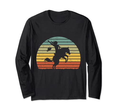 Girl Horse Riding Shirt Vintage Cowgirl Texas Ranch woman Manga Larga