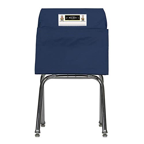 Image of Seat Sack Student Chair Storage Pocket - 17 inch, Single Pocket, Classroom Chair Organizer for Student Desks, Durable Over-the-Chair Storage, Blue, 1-Pack
