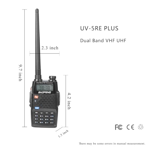 Image of Baofeng UV-5RE Plus 8W Dual Band 2 Way Radio Long Range Handheld Ham Radios | Rechargeable Walkie Talkies for Adults, Amateur, Portable, for Hiking Camping Skiing Trip Survival Hunting Gear Black 6 Pack
