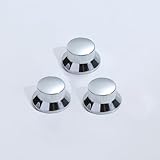 OVSAL 3Pcs Electric Guitar Control Knobs Volume and Tone Knobs Metal Guitar Knobs Replacement Parts for Feder Strat Telecaster Jazz Gibson Les Paul（ Chrome）