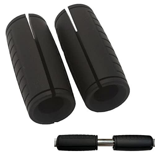qibylift Adaptador de barra gruesa para dominadas, barra de agarre de peso para barra estándar, asas de mancuerna, empuñaduras de goma de silicona para accesorios de cable de levantamiento de pesas y
