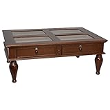 Quality Importers Trading Coffee Table Cigar Humidor, 4 Spanish Cedar Drawers, Mahogany Finish, Model HUM-CTH-M