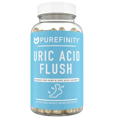 PUREFINITY Uric Acid Flush & Cleanse Capsules Daily Joint Support for Adults with Tart Cherry Extract Turmeric Celery Seed Chanca Piedra and Bromelain (30 Count)