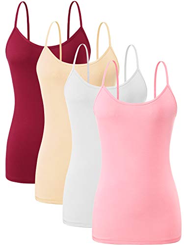 Image of Orrpally Basic Cami Tank Tops Women Lightweight Camisole Stretch Tank Top Adjustable 4-Pack