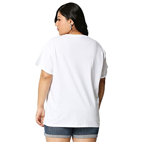Image of Bewakoof Women Cotton Solid Loose Fit T-Shirt