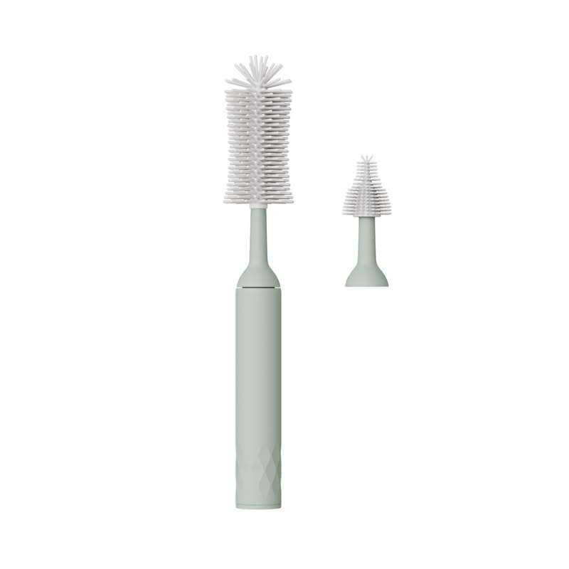 Image of COUY Baby Bottle Electric Brush Set 2 in 1 Bottle Cleaner, Two Silicon Brushes for Cleaning with Essential Hanging Tool (Baby Green)