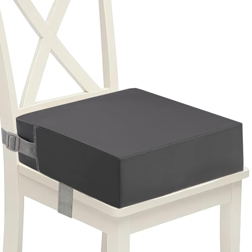 Refuerzo para trona: cojín de asiento portátil Puportátil, cojín ajustable para niños, elevador de altura de asiento con arnés de seguridad doble y superficie fácil de limpiar, soporte de