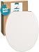 Produktbild Calmwaters® Weißer WC Sitz mit Holzkern Modern Wellness, Metall-Befestigung, universale O-Form, Holzkern Toilettendeckel, Komfort Klodeckel, ovale Toilettenbrille, hygienisch in Weiß, 26LP2761
