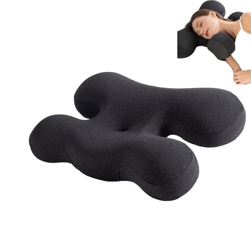 Janemiri Side Sleep Beauty Pillow,Ergonomic Memory Foam with Removable Cover,Butterfly Shape Wrinkle Prevention Pillow for Protecting Your Hair and Skin