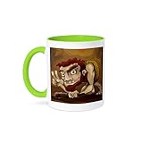 3dRose Coffee Mug, Size - 11oz - Rugged caveman giving the peace sign Childrens illustrations - funny coffee cup gift