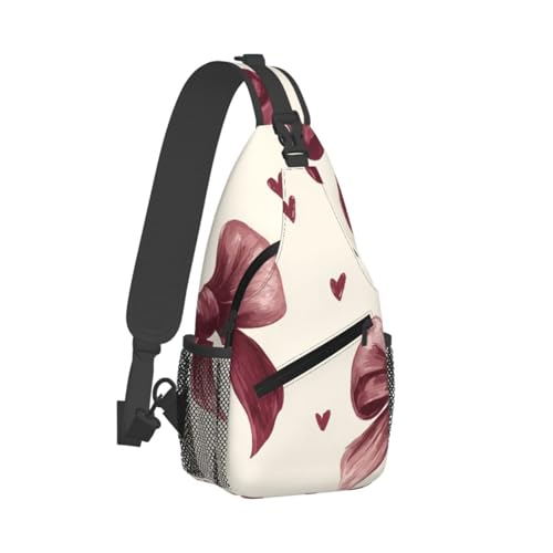 Crimson Bow Multi Functional Adjustable Single Shoulder Crossbody Bag,Casual Chest Bag, Suitable For Daily Travel,Unisex2