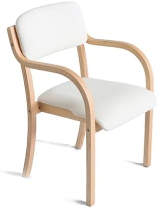 Modern Solid Wood Dining Chairs with Arms, Upholstered Kitchen & Living Room Armchairs, Stylish Office Lounge Chairs, Max Load 150kg, Brown Accent Seating for Cafe & Reception.
