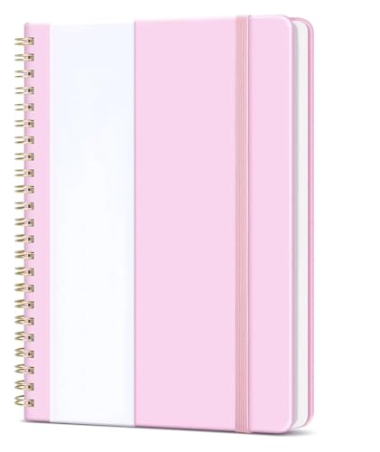 Carnet de notes à spirale ligné rose A5 de 160 pages pour le bureau
