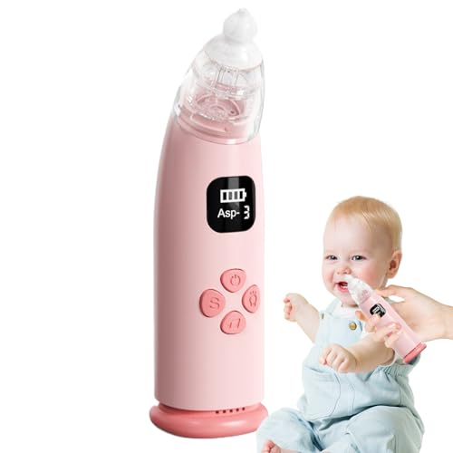 Aspirador nasal para bebé - Aspirador nasal | Limpiador de bebé | Limpiador nasal con luz calmante | Dispositivo de 3 niveles de succión, función de música de luz relajante, removedor de moco