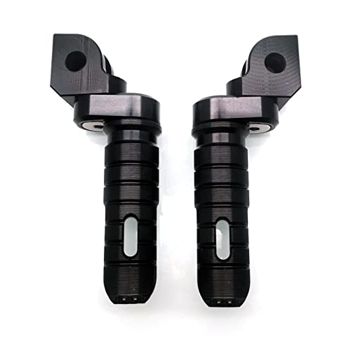 Image of MZS Motorcycle Foot Pegs, CNC Double Adjustable Front Rider Footpegs Footrest Rest Pedal Black Compatible with FZ07 FZ09 FZ10 FZ1 FZ6 FZ6R FZ8 MT03 MT07 MT09 MT10 YZF R3 SCR950 Tracer XSR700 XSR900