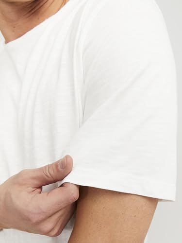 JACK&JONES Basic T-Shirt Rundhals Kurzarm Jersey Baumwolle Shirt Regular Fit JJEBASHER, Cloud Dancer,XL – Ansicht 6