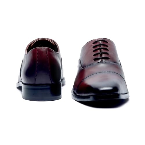 Image of LOUIS STITCH Men's Italian Leather Oxford Formal Shoes Handmade Lace Up Shoes for Men Officewear (LSEUOX)