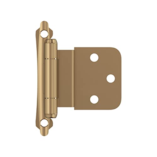 Amerock BPR7928CZ | Cabinet Hinge | 3/8 inch (10 mm) Inset Self Closing Face Mount | Champagne Bronze | Kitchen Cabinet Door Hinge | 1 Pair/2 Pack | Functional Hardware
