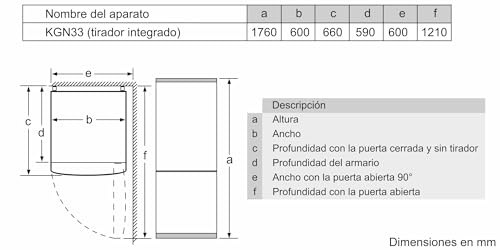 Miniatura 2 de Bosch Frigorífico Combi, 60 Cm, Serie 2, Nofrost, Iluminación Led, Multiairflow, Blanco, Kgn33nweb