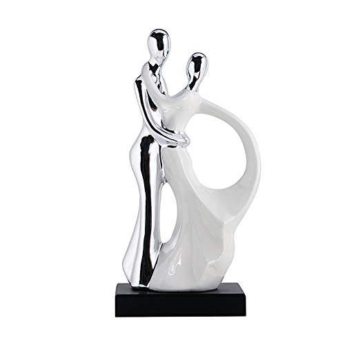 WEIDILIDU Silver Ceramic Statue-Ceramic Figure Sculpture-Home Decoration-Pottery Decoration Sculpture-Creative Home (Silver Sculpture) 1040