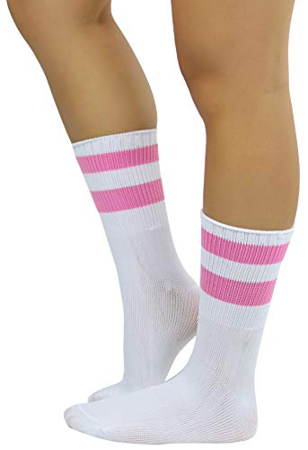 Image of ToBeInStyle Women's Acrylic Ankle Hi With Double Stripe Top Crew Fun Athletic Socks