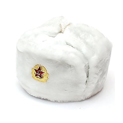 Image of Winter Fur Ushanka Russian Hat with Secret Pocket and Removable RED Star Emblem