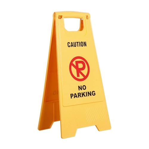 Image of No Parking Warning Stand - Foldable Safety Sign Boards for Reserved & Restricted Parking Zones - Set of 3