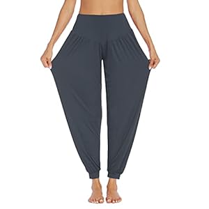 PINSPARK Yogahose Damen Lang Haremshose Sport Yoga Hose Curvy Jogginghose Oversize Pluderhosen Freizeithose Elegant Sporthosen