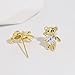 Meissa Teddy Bear Stud Earrings for Girls Handmade Hear Shape Diamond Studs Cute Bear Earrings Gold Stud Earrings Fashion Jewelry Gift, Silver