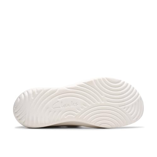 Clarks Clarks CloudSteppers Women's Solevana Jane Mary Jane Flat, White Textile, 6.5 Medium US