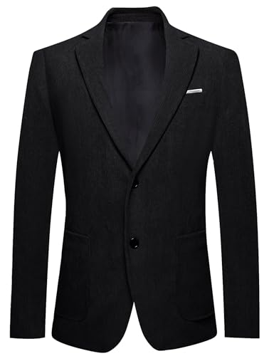 Image of Barry.Wang Men's Vintage Corduroy Blazer Jackets Business Casual Sport Coat | 2 Button,Notch Lapel,Patch Front Pockets,Regular Fit,Daily Wear,Office,Country Western Style,Church Gathering,Homecoming