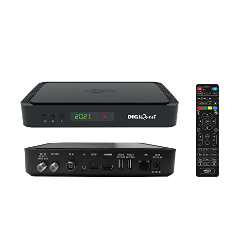 HDME Pack Décodeur Satellite Combo 4K Ultra HD HBBTV Q90 + Carte Tivùsat Activation Comprise - 2 Lecteurs de Carte, Fonction PVR / Time-Shift