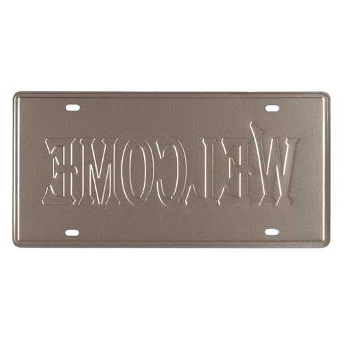 Image of inchWelcome inch Vintage Retro Metal Signs - License Wall Plate, Car Tag - Ideal for Cafe, Restaurant, Shop, Home, Hotel, Club, Office, Living Area - Design Plaque