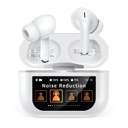 Image of Wireless Earbuds, Bluetooth 5.4 Ear Buds, ENC Noise Cancelling Headphones with 48H Playtime, Bass Stereo Sound, Compatible with iPhone Air /17 /16 /15 /14 /Android, Pad - White