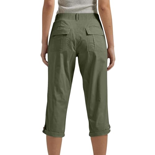 Cargo Capris for Women with Pockets Stretch Casual Summer Capri Pants Lightweight Outdoor Hiking Cropped Trousers4